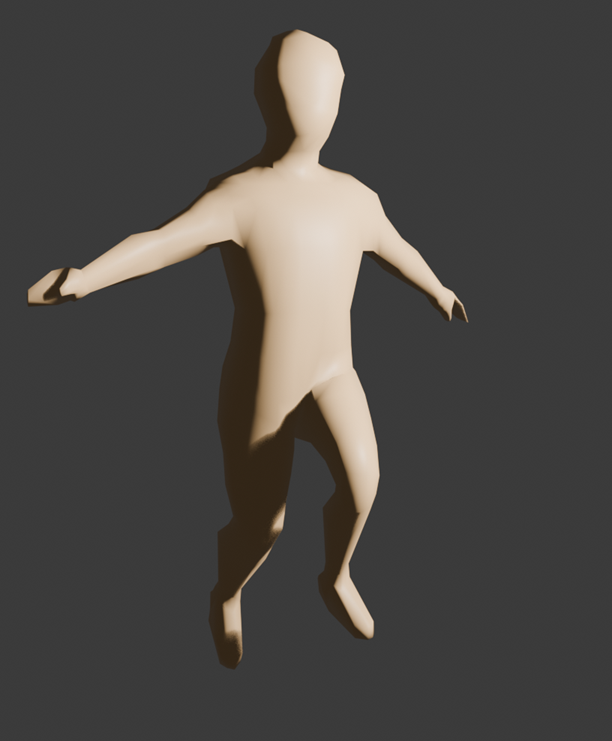3D-Modell eines Menschen, der hüpft