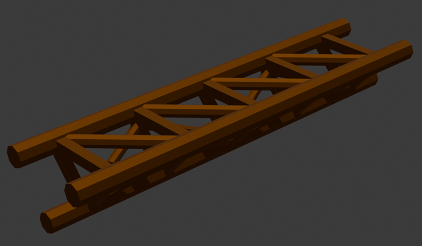3D Modell einer Achterbahn-Schiene